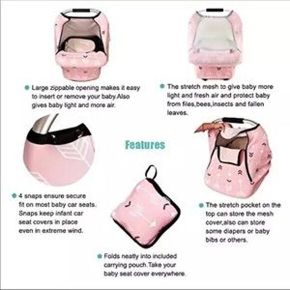 Amazlinen Amazing Life Pink Arrow Carseat Cover - Picture 2 of 4